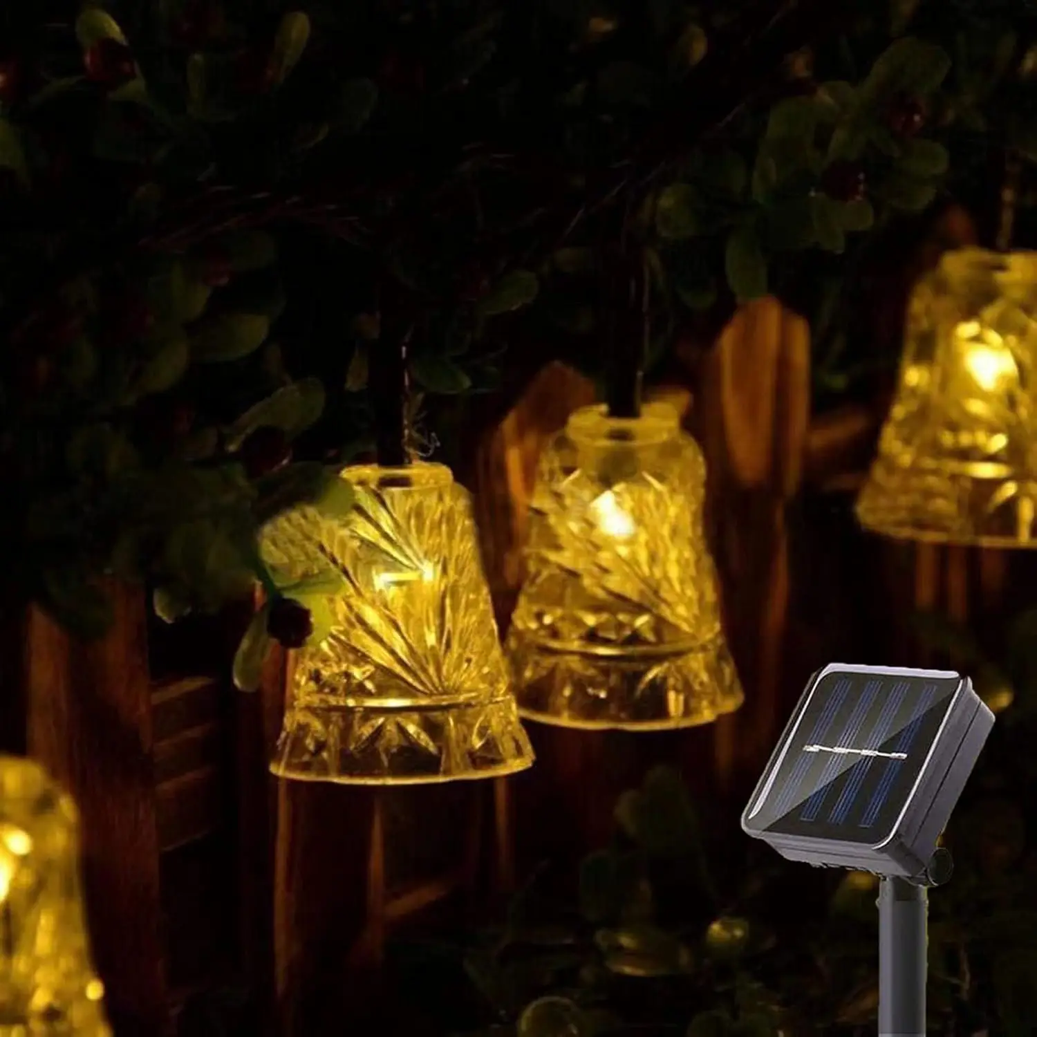 

Solar String Light Bell Solar Powered Fairy Light Waterproof Outdoor Lamp for Xmas Party Décor Garden Yard Fence Path Landscape