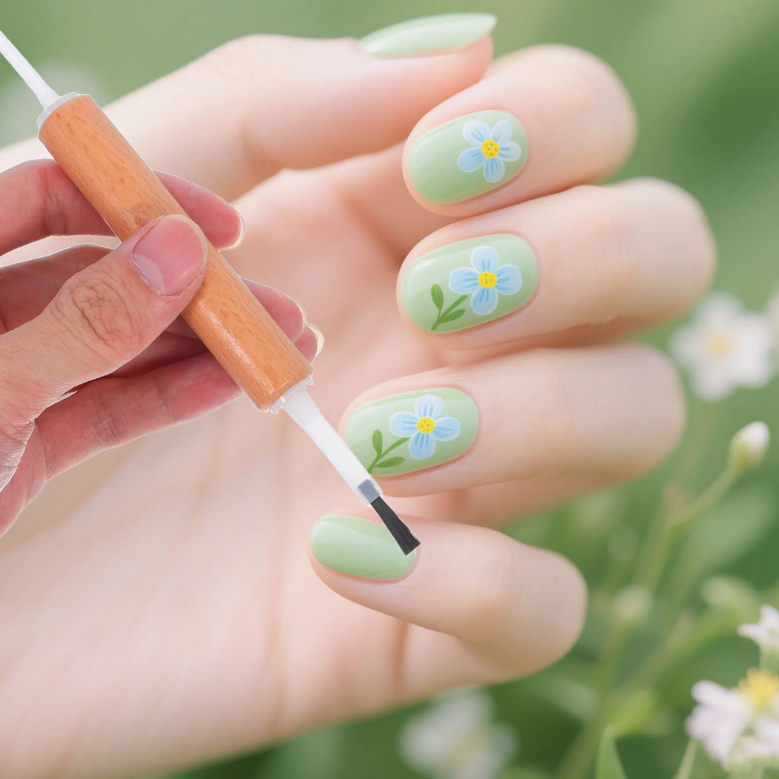 1 conjunto de escova de arte do prego cabeças substituíveis aperto confortável para iniciantes profissionais detalhe escova de unhas acessórios ferramentas