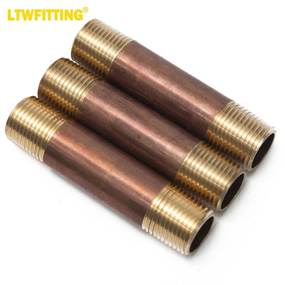 

LTWFITTING Brass Pipe 3-1/2" Long Nipple Fitting 1/2" Male NPT Air Water(Pack of 3)