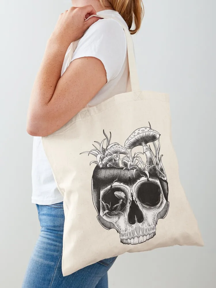 

Terrarium skull black Tote Bag university shopper bag shopper bags for women canvas bags bag luxury women
