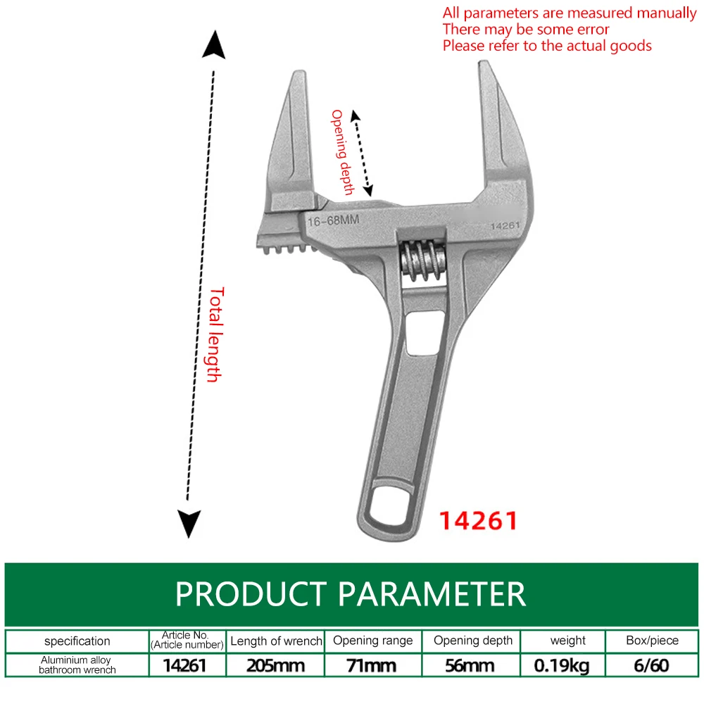Imagem -06 - Polegada Chave Ajustável Universal Spanner Mini Nut Key Ferramentas Manuais Aço Inoxidável 10