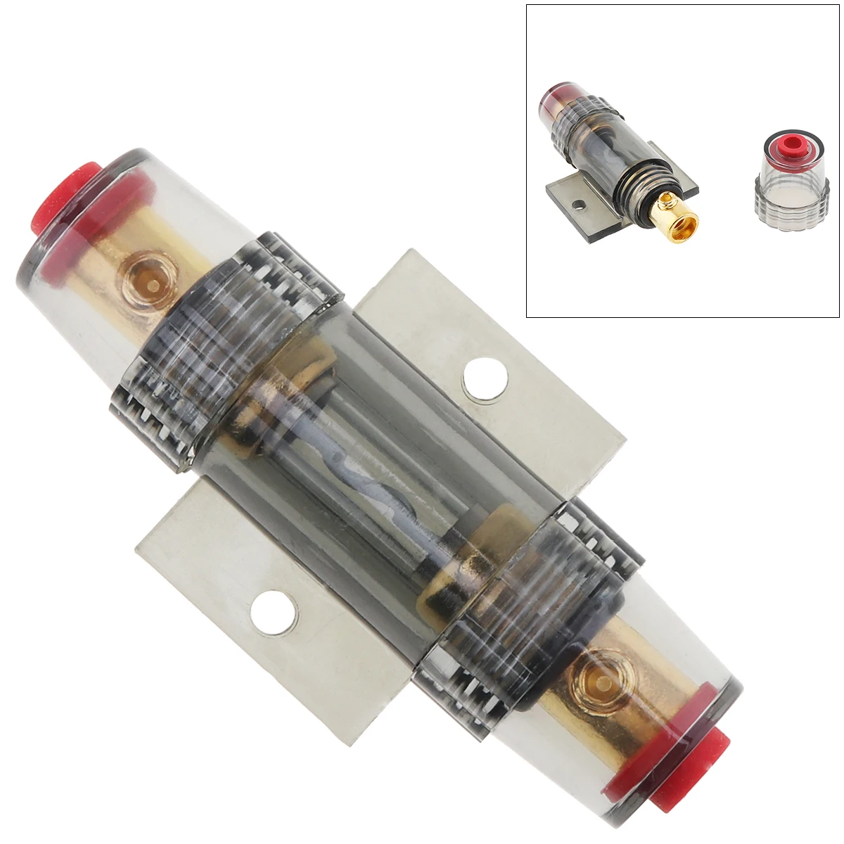 Universal DC 12V Car Audio Refit Fuse Holder 8 Gauge 60A 86mm Car Stereo Audio Circuit Breaker Inline Fuse