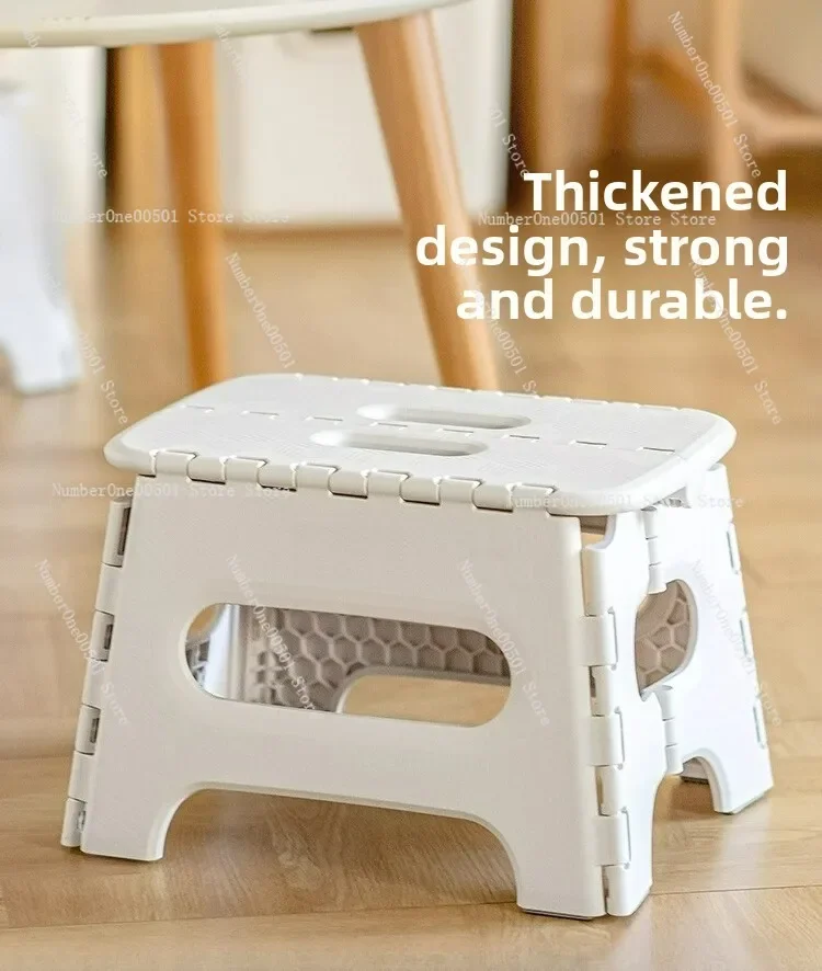

Plastic Folding Stool Portable Free Chair Kitchen Bathroom Living Room Durable Lightweight Stool with Non Slip Feet