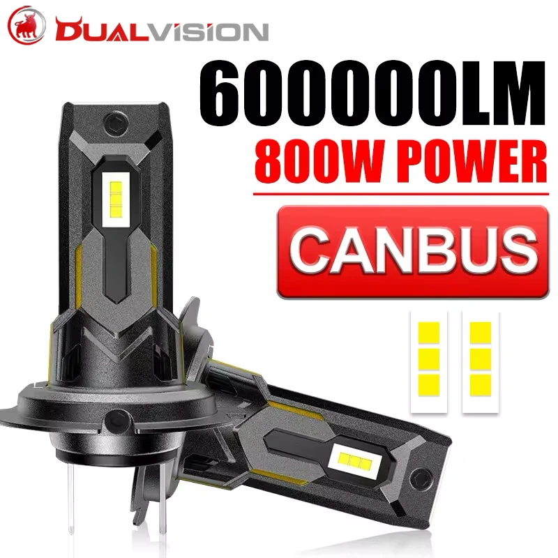 

Светодиодные фары Dualvision H7 Canbus 600000 LM 800 Вт CSP чипы 6000 К белый автомобильные лампы вентилятор универсальный адаптер 1: 1 мини-диод 12 В 24 В