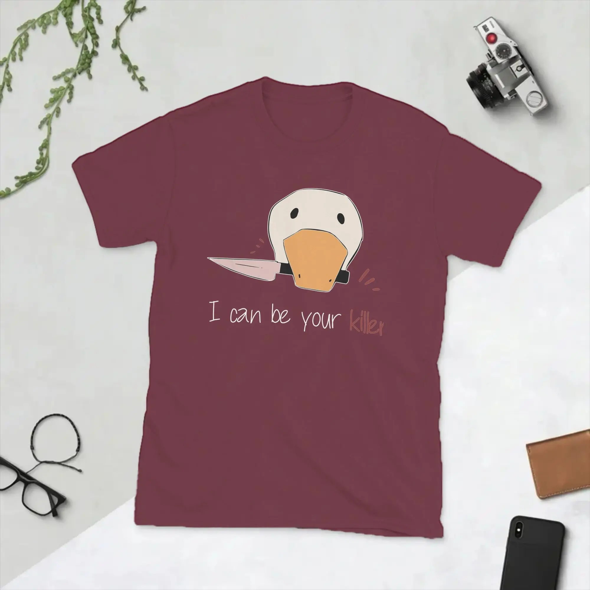 Untitled Goose Peace Was Never An Option T-Shirt for Men Cotton Tees Round Neck Short Sleeve T Shirt Graphic Printed Clothing