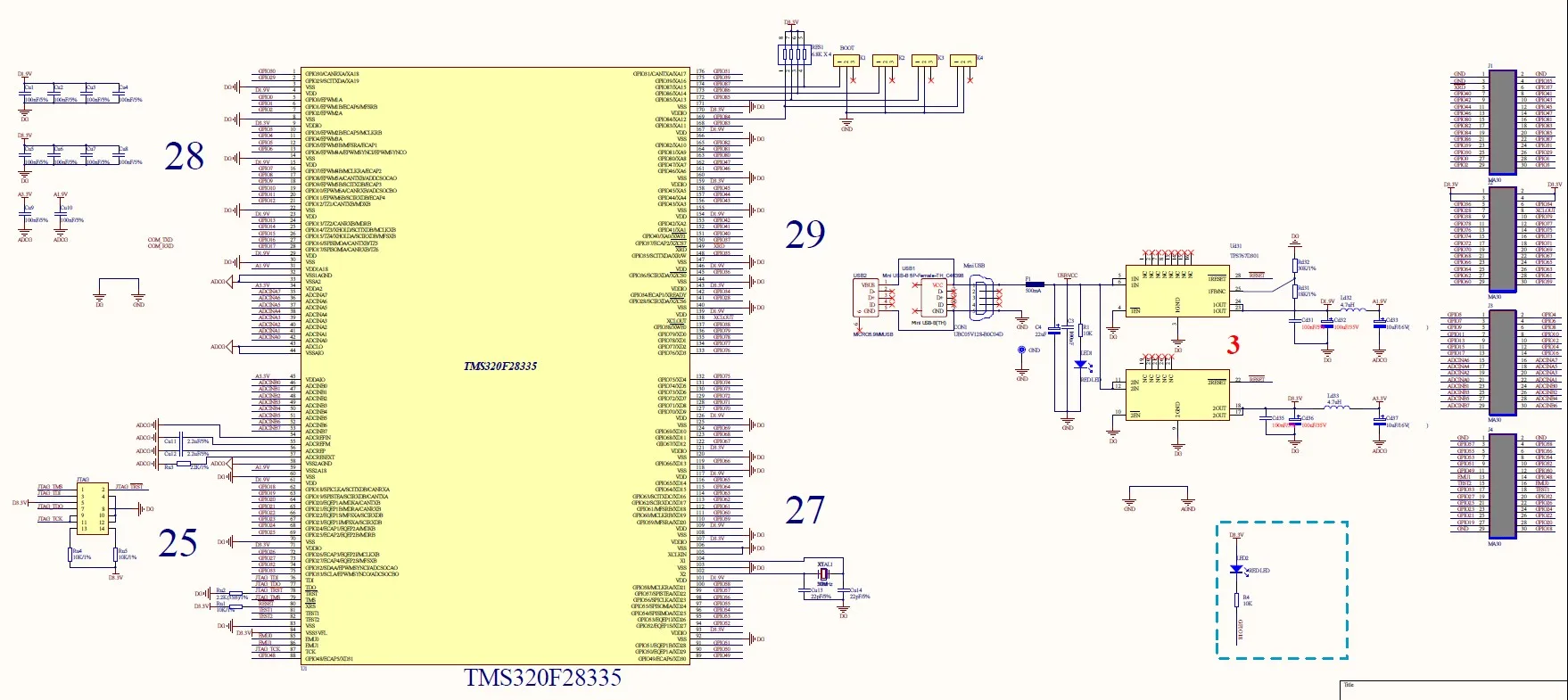 TMS320F28335 Development Board DSP Minimum System Board F28335 Industrial Control Board