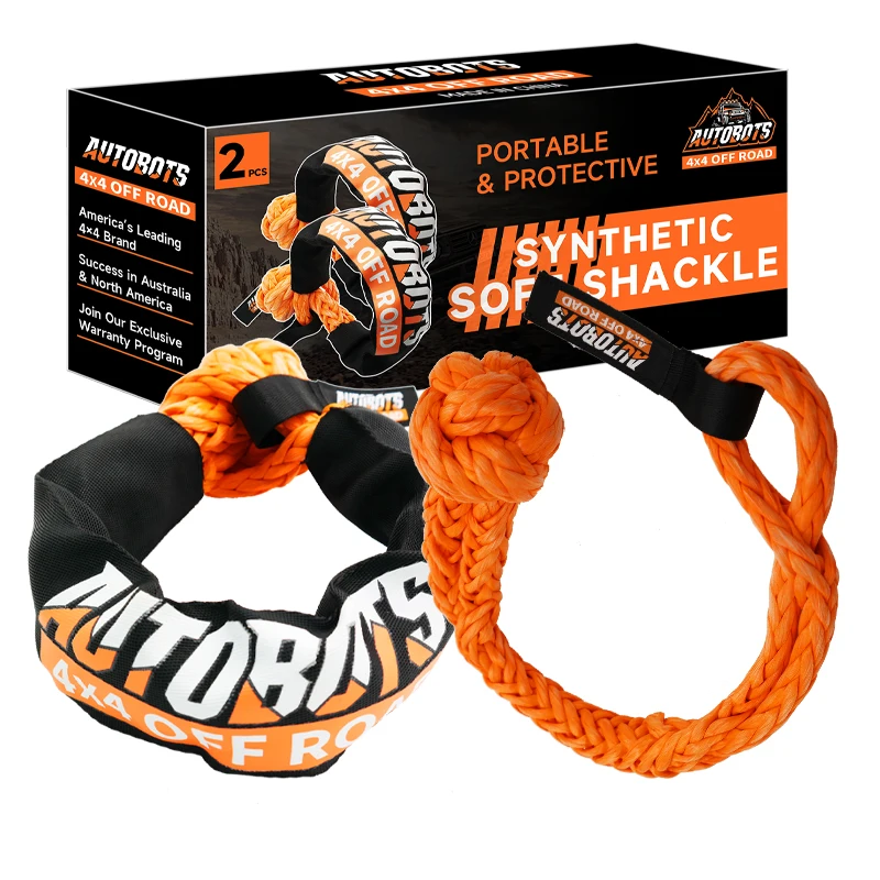 

Wholesale Emergency Tools 1/2\" 22inch 3/4\" 24inch Snatch Block Recovery Rope Soft Shackle with Protective Sleeve U-hook