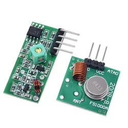 Módulo receptor inalámbrico RF de 433 MHz, kit transmisor de 433 MHz, 2 piezas, antena de resorte de 433 M Hz, compatible con Arduino