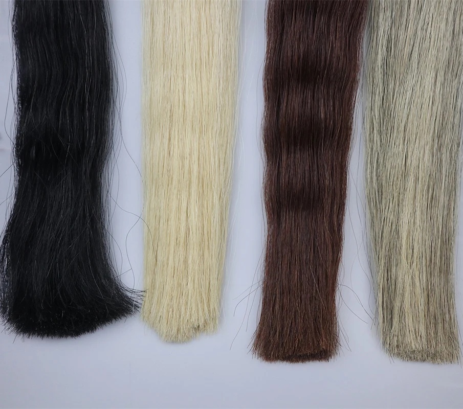 500g White/Black/Brown/Gray Horse Hair,Cello/Double Bass/Violin Bow Hair, 82-85cm DIY HORSE TAIL EXTENSION