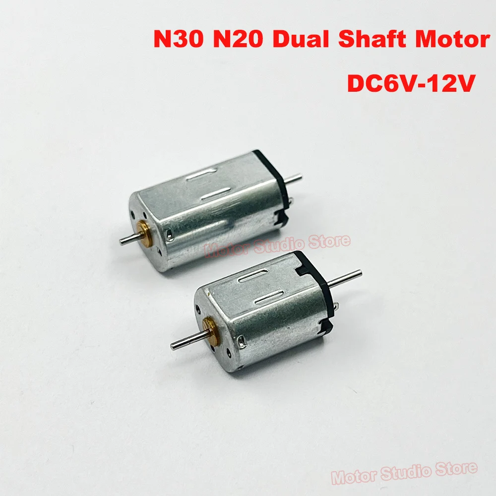 Mini Tiny  N30 N20 Dual Shaft Motor DC 6V-12V High Speed Double Axis Engine For Toy Car Rail Train Model