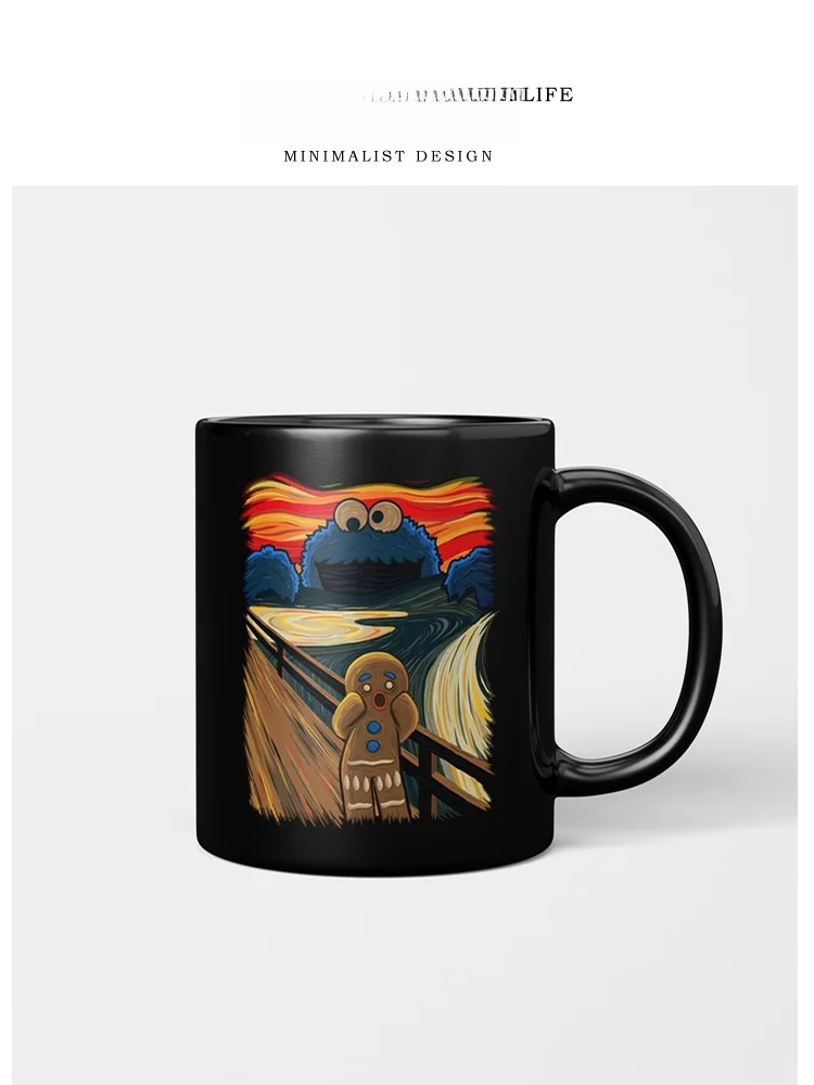 

Креативные кружки с героями мультфильма «Улица Сезам» с крышкой и ложкой, для взрослых, для домашнего использования, бренд Tee Life