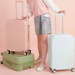 Valise à roulettes pour femmes et hommes, petite boîte à serrure fraîche pour étudiants, valise robuste et durable