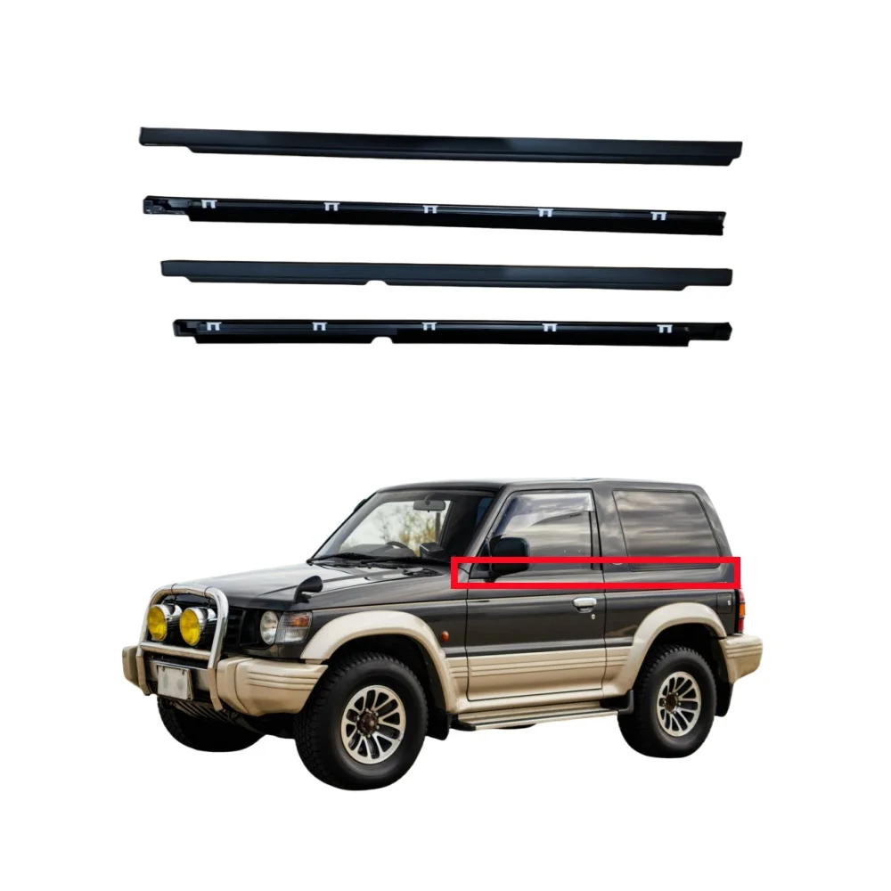 

Door Auto Window Trim Moulding Belt Weatherstrip for Mitsubishi Pajero 1992 - 1998 MB669825 MB669826 MB669117 MB669118