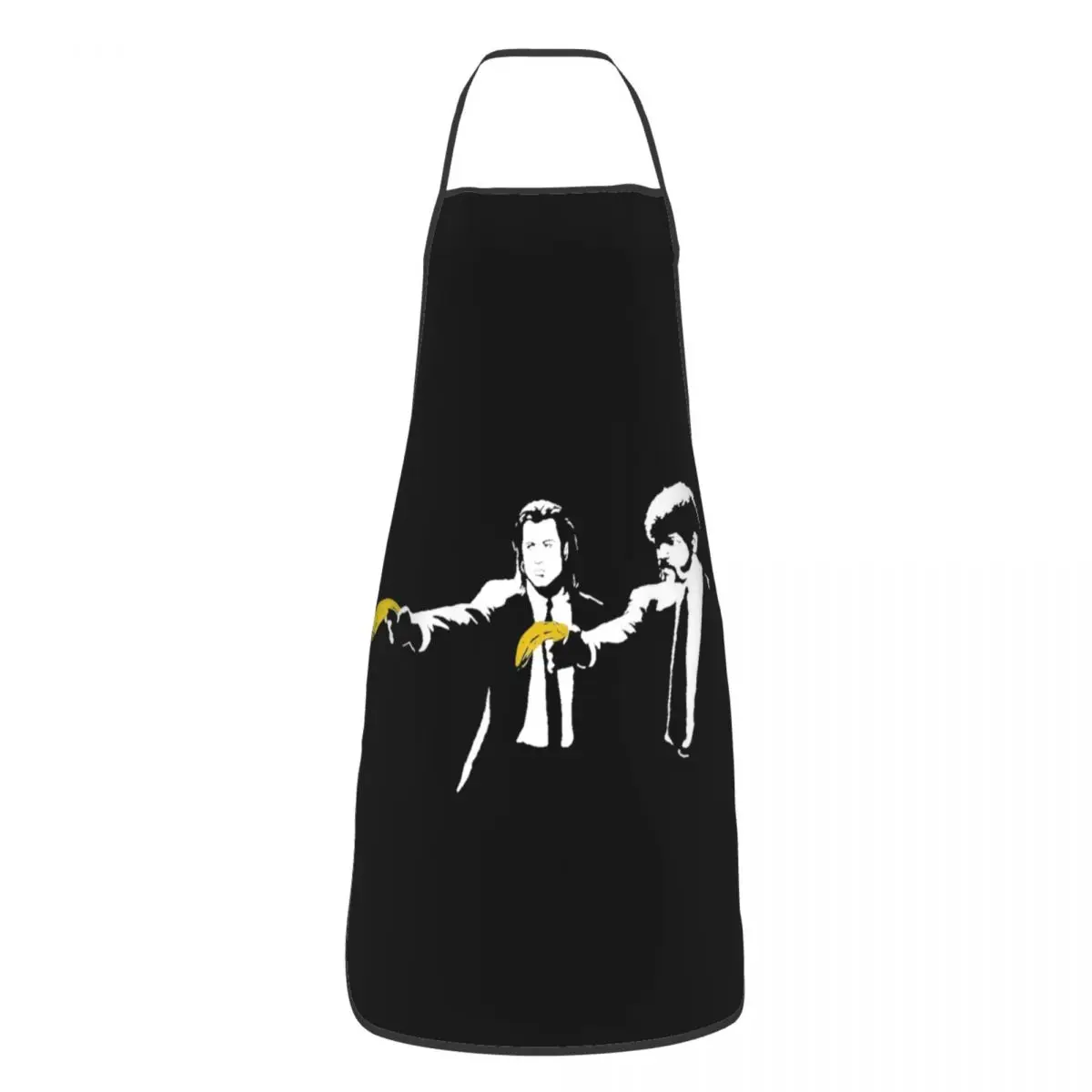 Banksy Pulp Fiction Funny Print Apron for Men Women Street Grafitti Art Unisex Kitchen Chef Bib Tablier Cuisine Cooking Baking