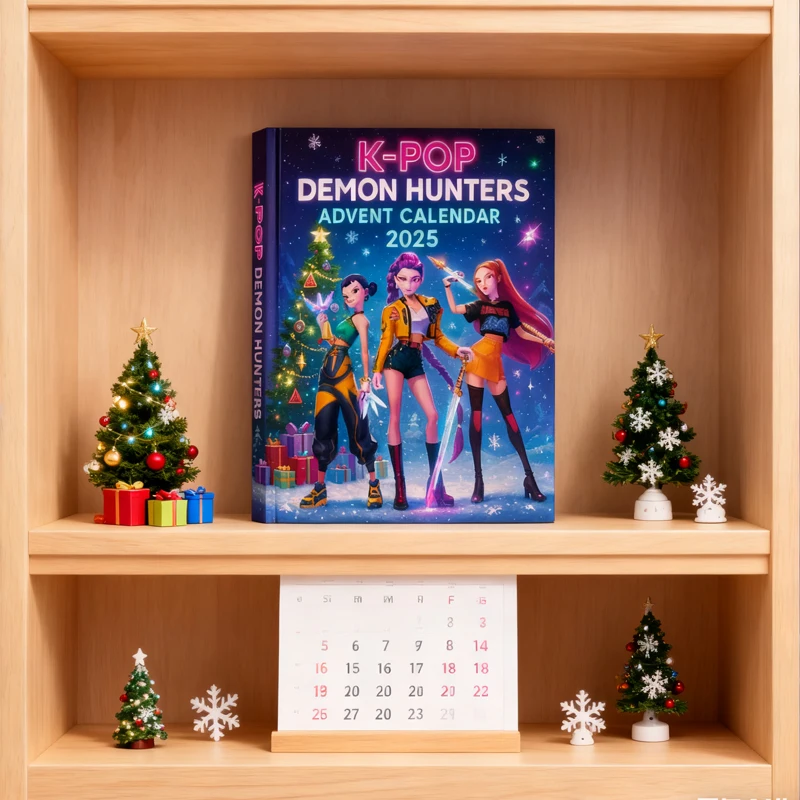 Calendario de Adviento 2025 Anime película cazadores llavero colgante cuenta regresiva de Navidad calendario de Adviento regalo para fanáticos niños adolescentes