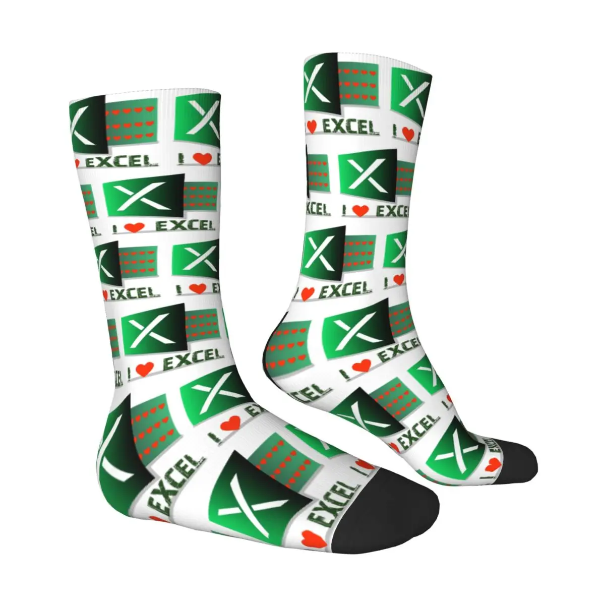 جميع المواسم أحب Excel Socks Harajuku Crew Socks جوارب مضحكة للرجال والنساء هدايا عيد الميلاد