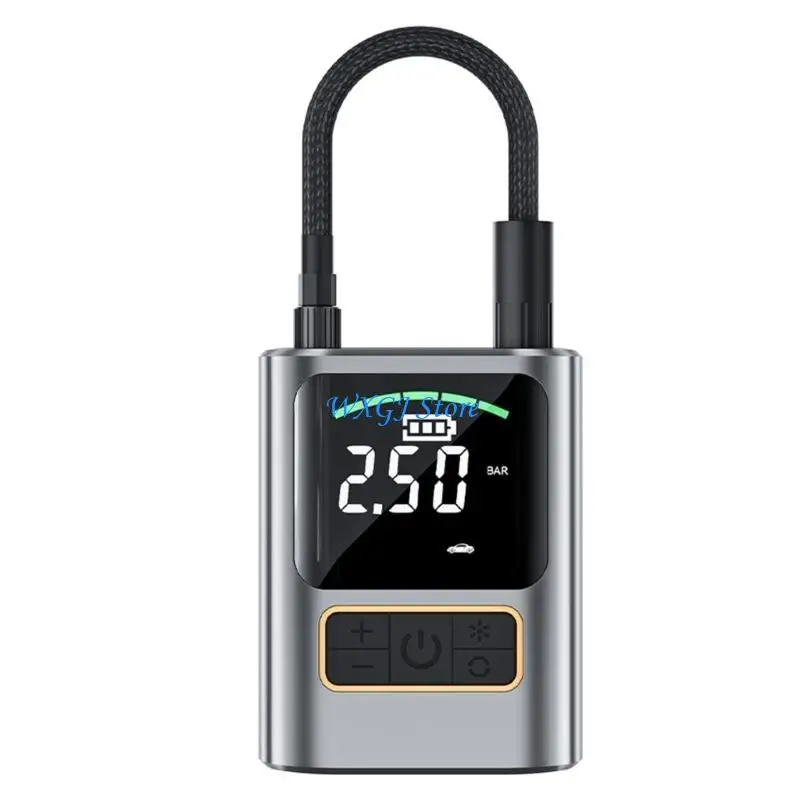 

37JE Stable Tire Inflator Air Compressor with Build In Pressure Gauges Automatic Shutoff Inflator for Car Motorcycles Bicycles