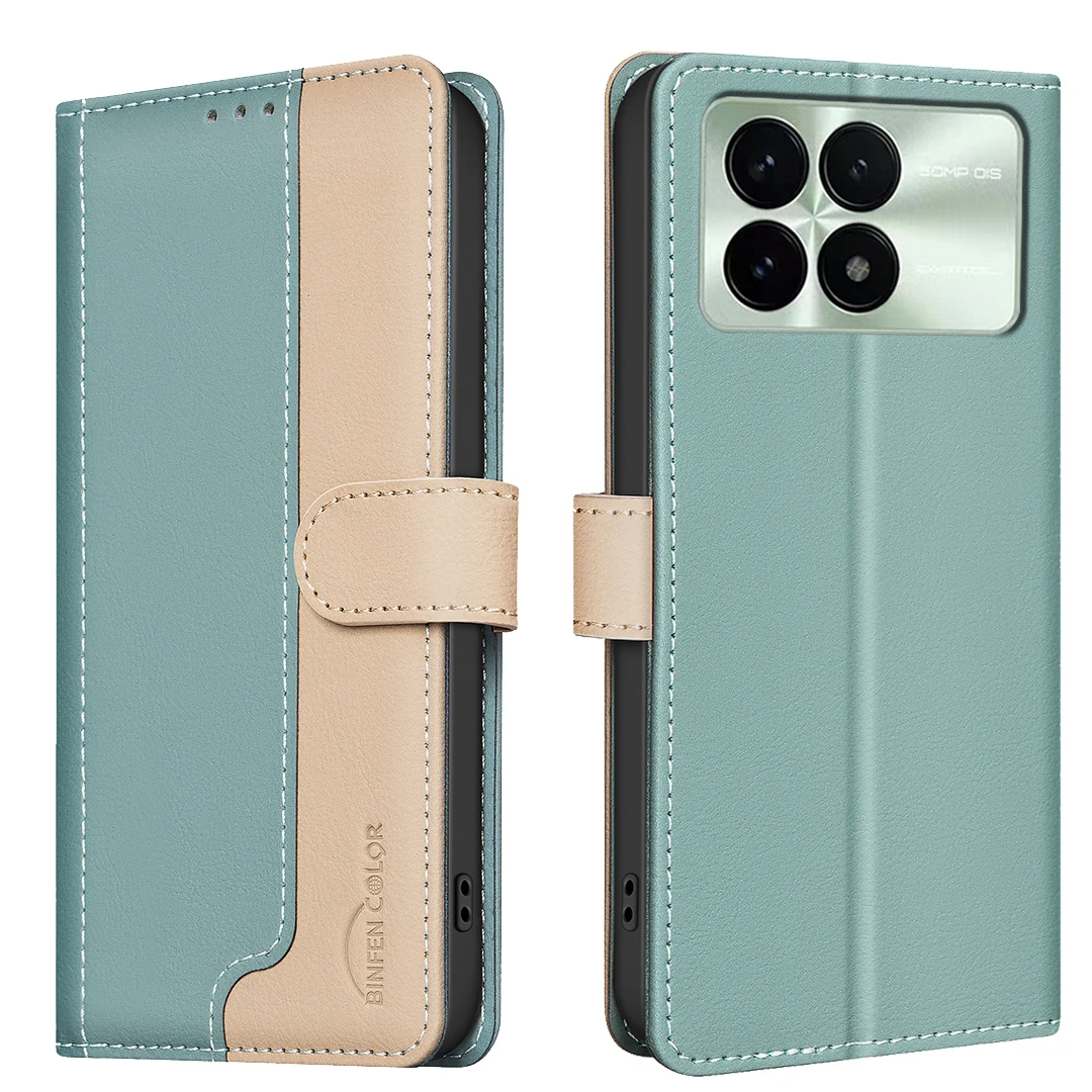 

For Redmi K70 / K70 Pro Phone Case Protective Case Color-Blocked RFID Soft Shell Flip Leather Case