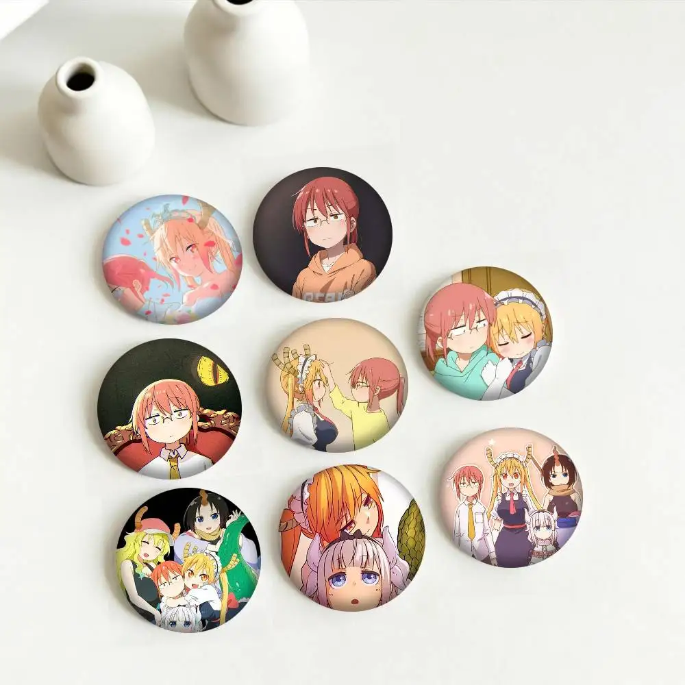 A-Anime Dragon Maid Kobayashi 25mm 32mm 44mm 58mm 75mm Brooches Badges Pins for Accessories Gift