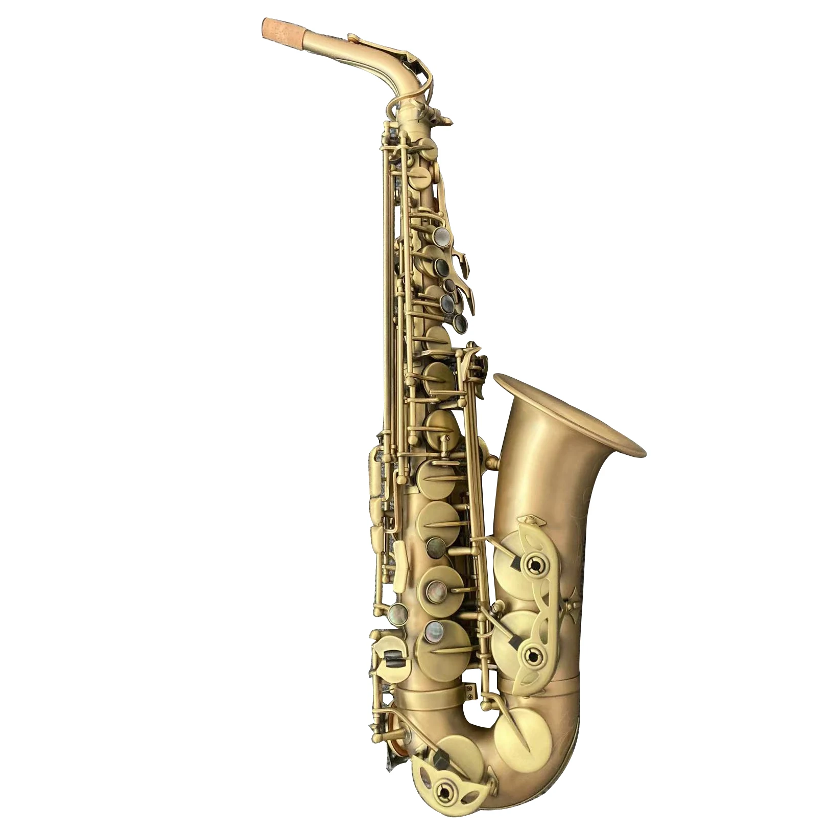 Higher Quality Cooper Yellow Brass Material Easy Playing Saxofone with Vintage Matt