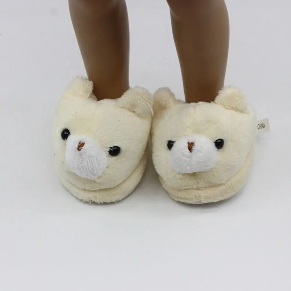 Original Doll Slippers Cartoon Animal Rabbit Bear Mini Plush Shoes Playing House Cute Style Doll Accessories 1/4 BJD Dolls