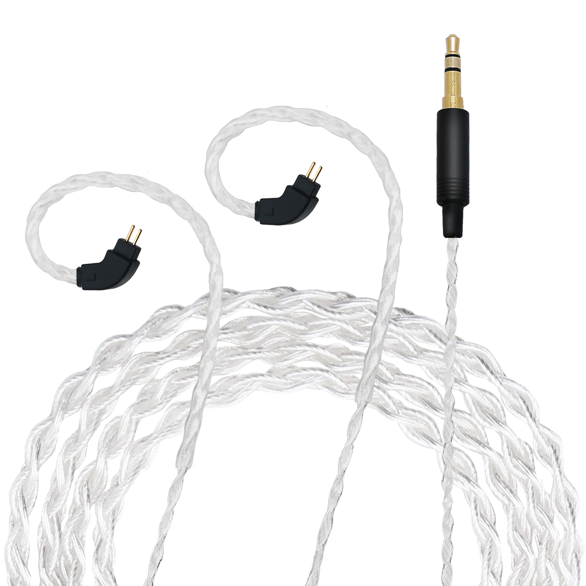 PIROLE 8 Cores 6N Single Crystal Copper Silver Plated HiFi Earphone Cable 3.5MM Plug 2Pin 0.78 Connector For TRN SE535 UE900 W80