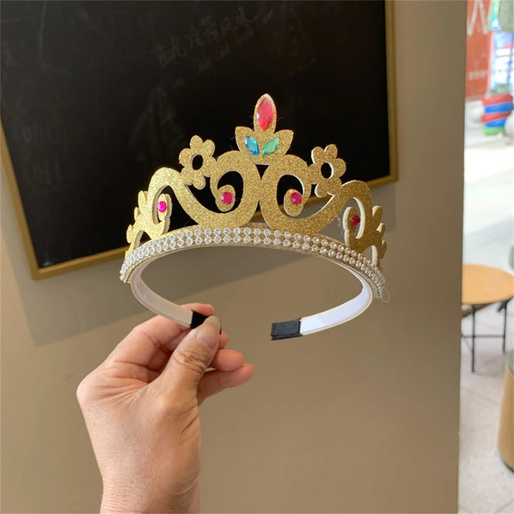 Children Crown Hairband Sparkling Birthday Party Headband Dress Up Gift Kids Cheer Festival Hair Hoop Boutique Hair Accessories