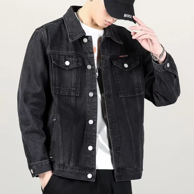 Streetwear Men Jackets And Coats Denim Cargo Jacket 2023 Fashion Mens Outwear Male Plus Size Men\'s Overalls Bomber Jacket