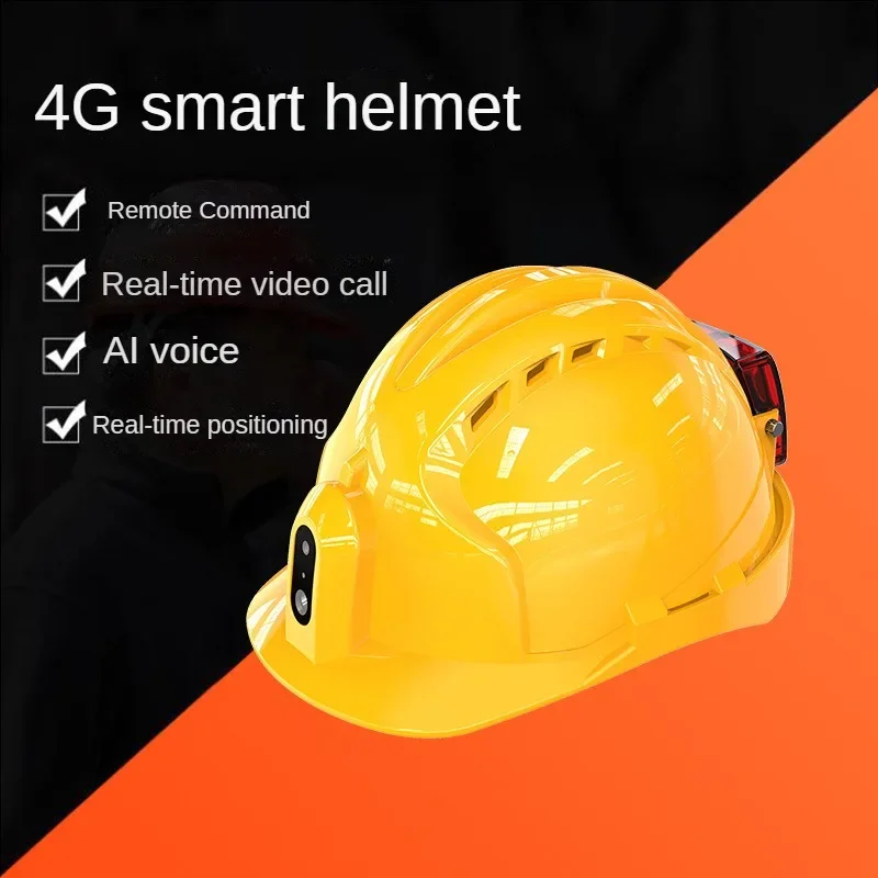 

4G Intercom Safety Helmet Smart Construction Site Tunnel 4G Smart Helmet Video Call AI Voice Multifunctional Safety Helmet