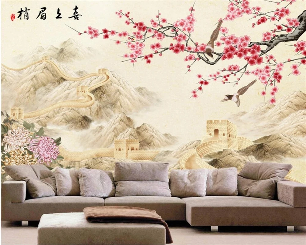 papel-de-parede-personalizado-com-foto-3d-da-grande-muralha-da-china-com-flores-para-quarto-faca-seu-quarto-radiante-com-alegria-fundo-de-tv-para-sala-de-estar-quarto-8d