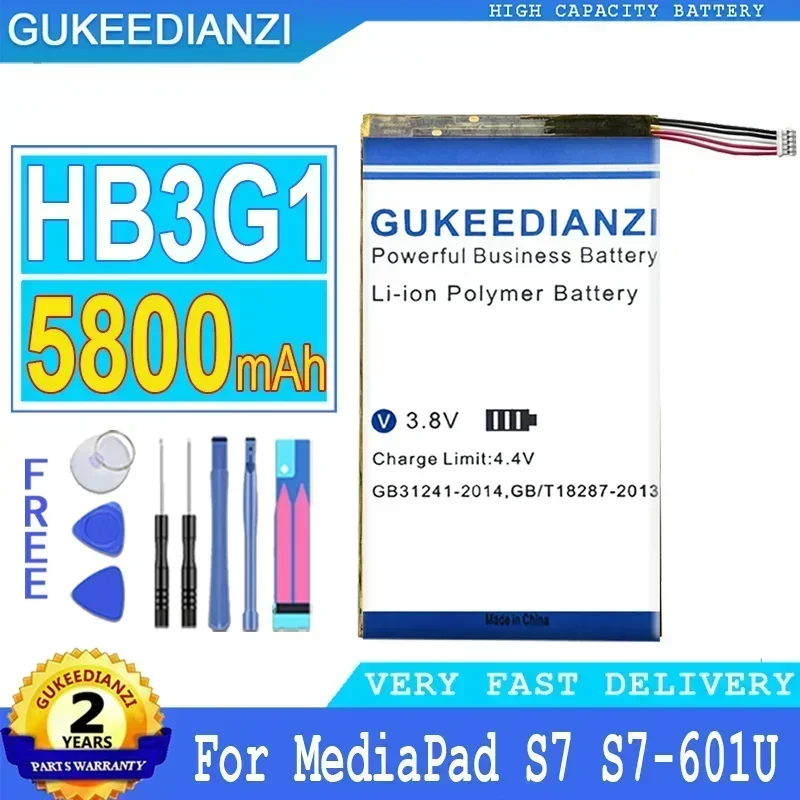 HB3G1/HB3G1H Battery 5800mAh For Huawei S7-303 S7-931 T1-701u S7-301w MediaPad 7 Lite 7Lite S7-301u S7-302 + Tools