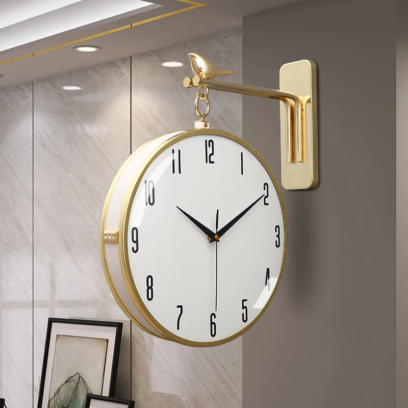 Simple double-sided wall clock living room modern luxury 2022 new double-sided fashion clock wall clock