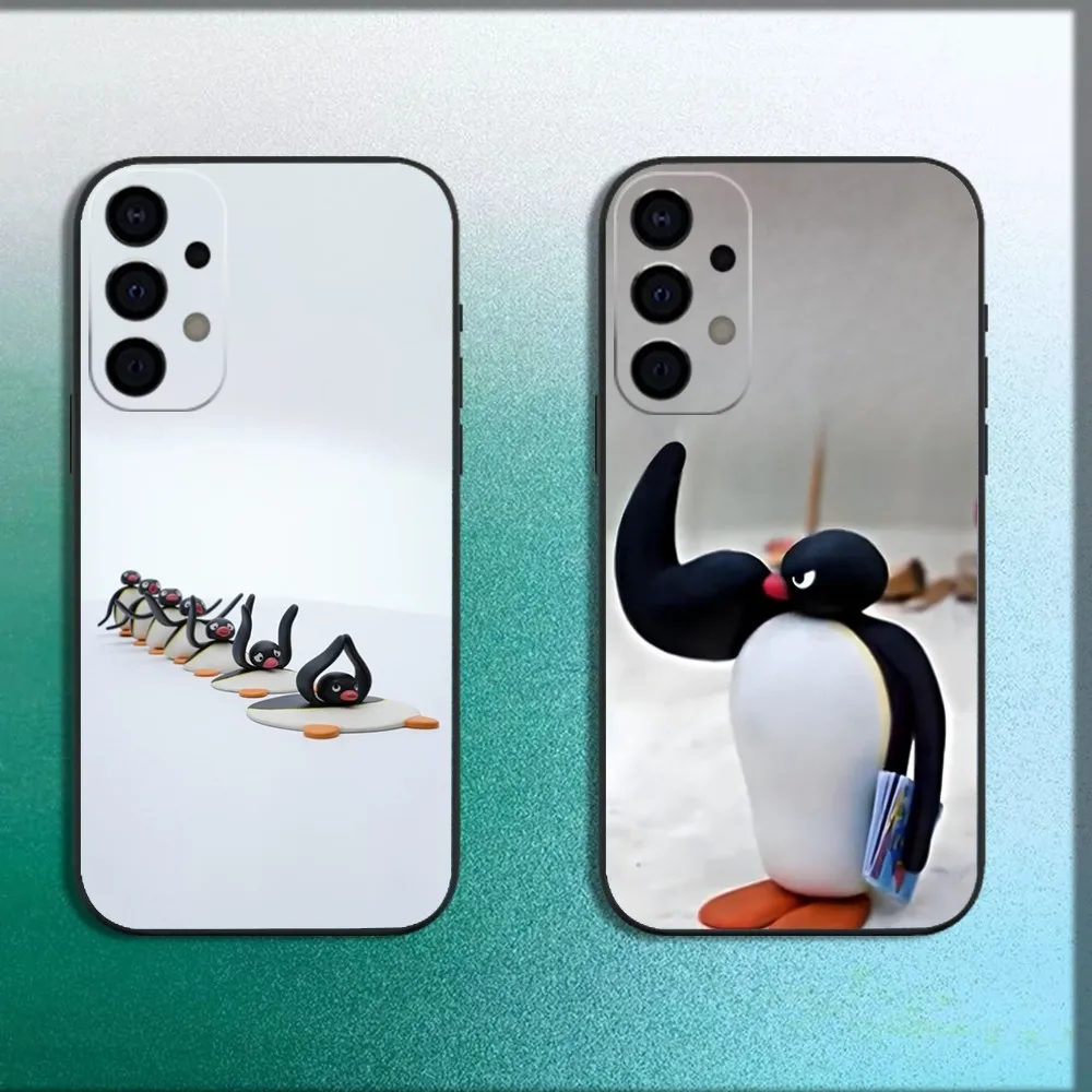 Happy P-Pingu Penguin Funny Phone Case For Samsung Galaxy A13,A21s,A22,A31,A32,A52,A53,A71,A80,A91 Soft Black Cover