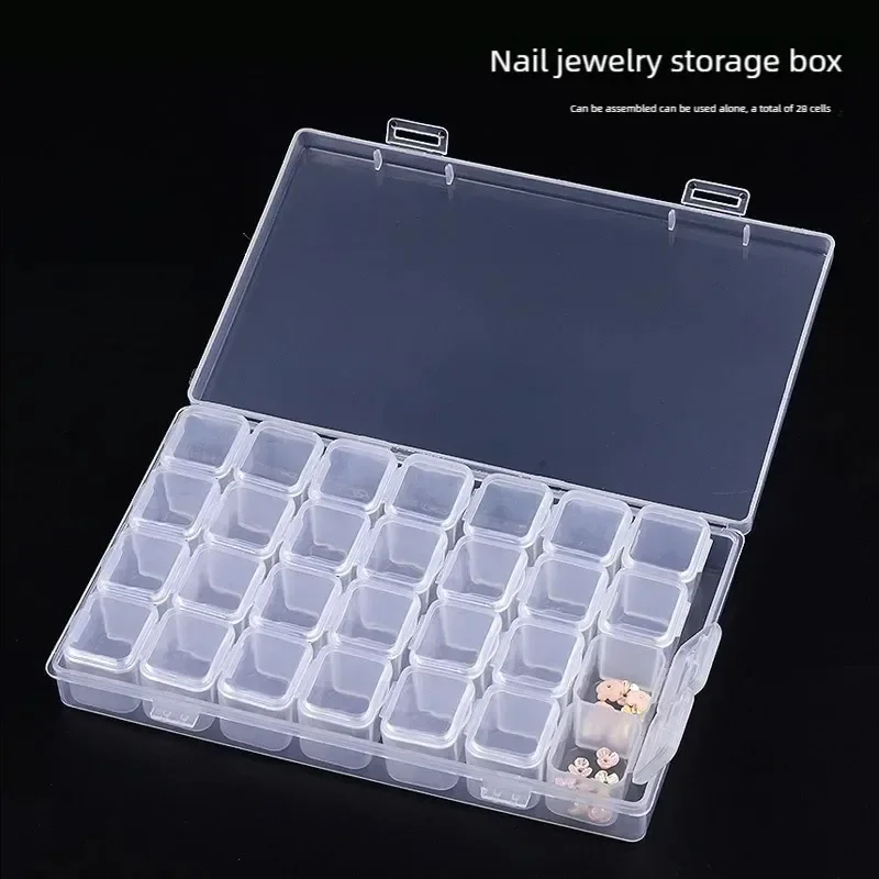 28 Slots Adjustable Plastic Storage Box Storage Box Case for Jewelry Diamond Embroidery Craft Bead Pill Holder Storage Tool GYH