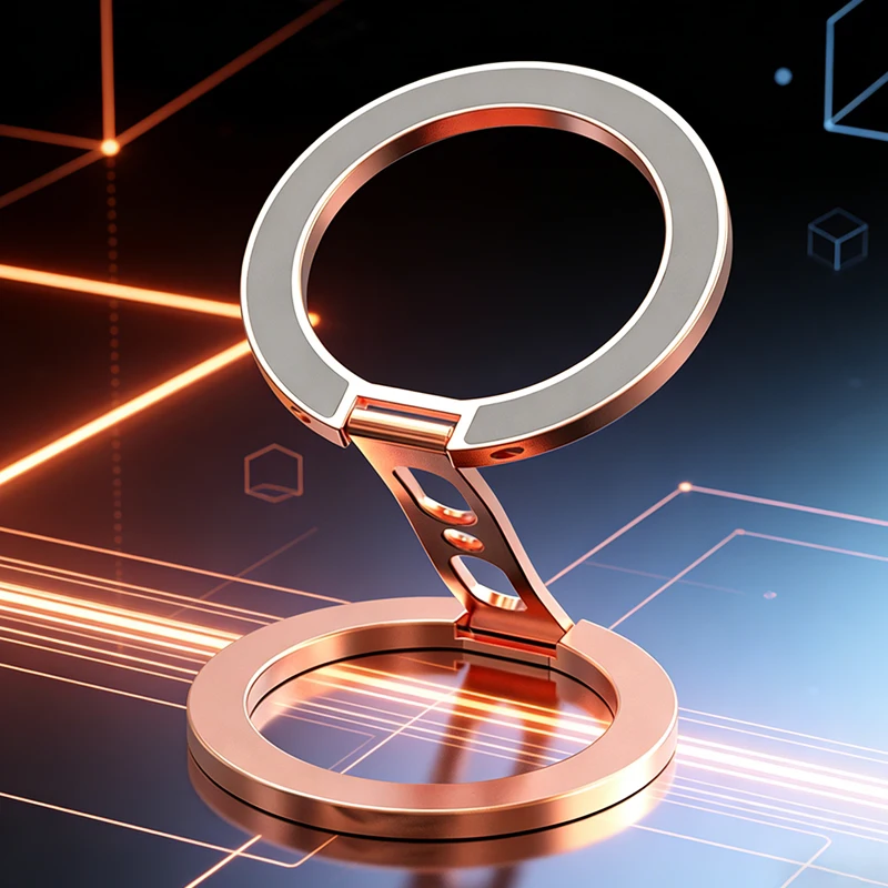 

Двусторонний сильный магнитный держатель, магнитная подставка для мобильного телефона для Magsafe, складной кронштейн для кольца на палец для iPhone 17, 16, 15, Samsung