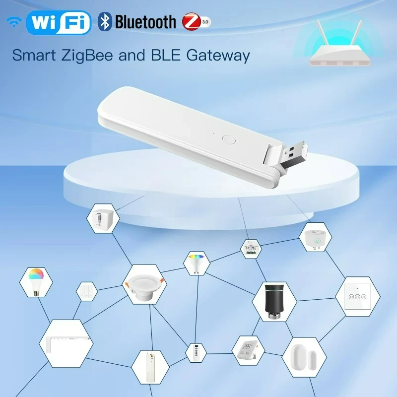 SLS TUYA Smart Security Home Hub USB Multi-mode BLE Gateway 2.4G Wireless Bridge DC 5V/1A App Control Hotel RV Garages