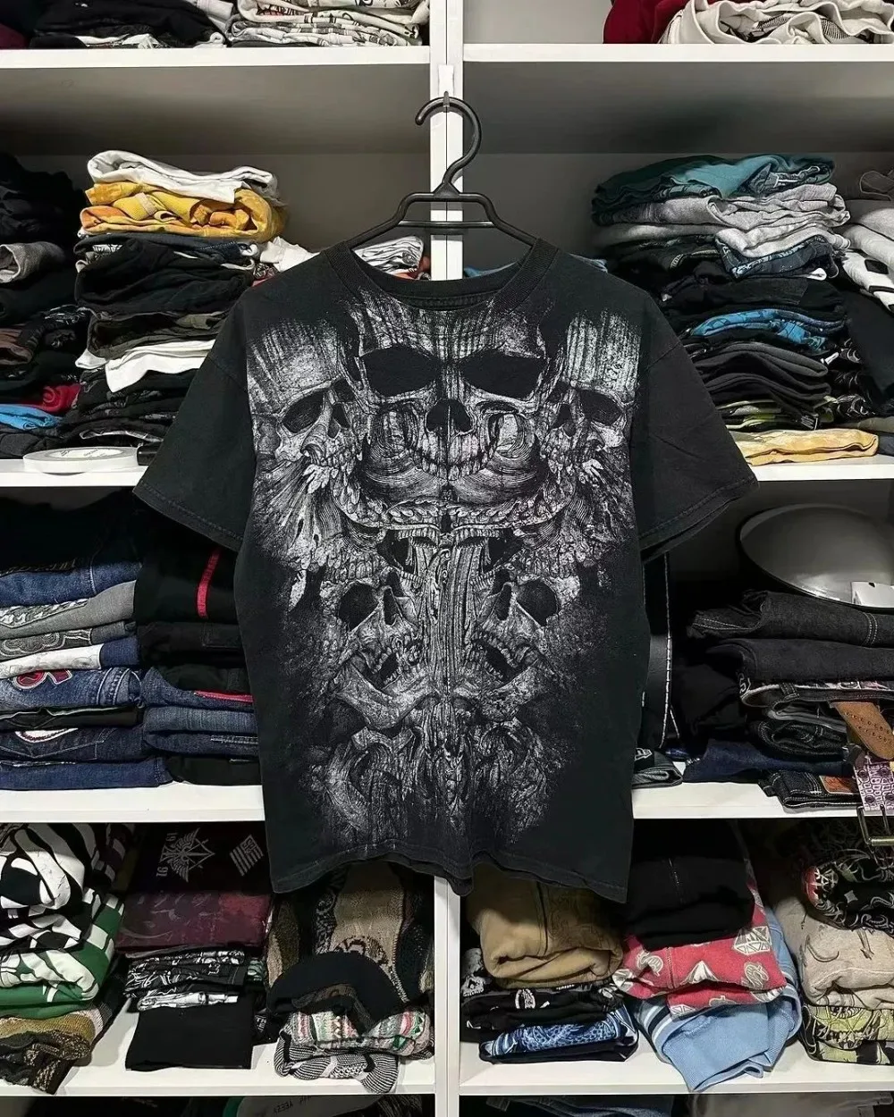 2026 Sommer Neue Herren Atmungsaktives Rundhals-T-Shirt Y2K Retro Kleidung Punk Hip Hop Muster Bedrucktes Outdoor-Mode-Oberteil – Detail 6
