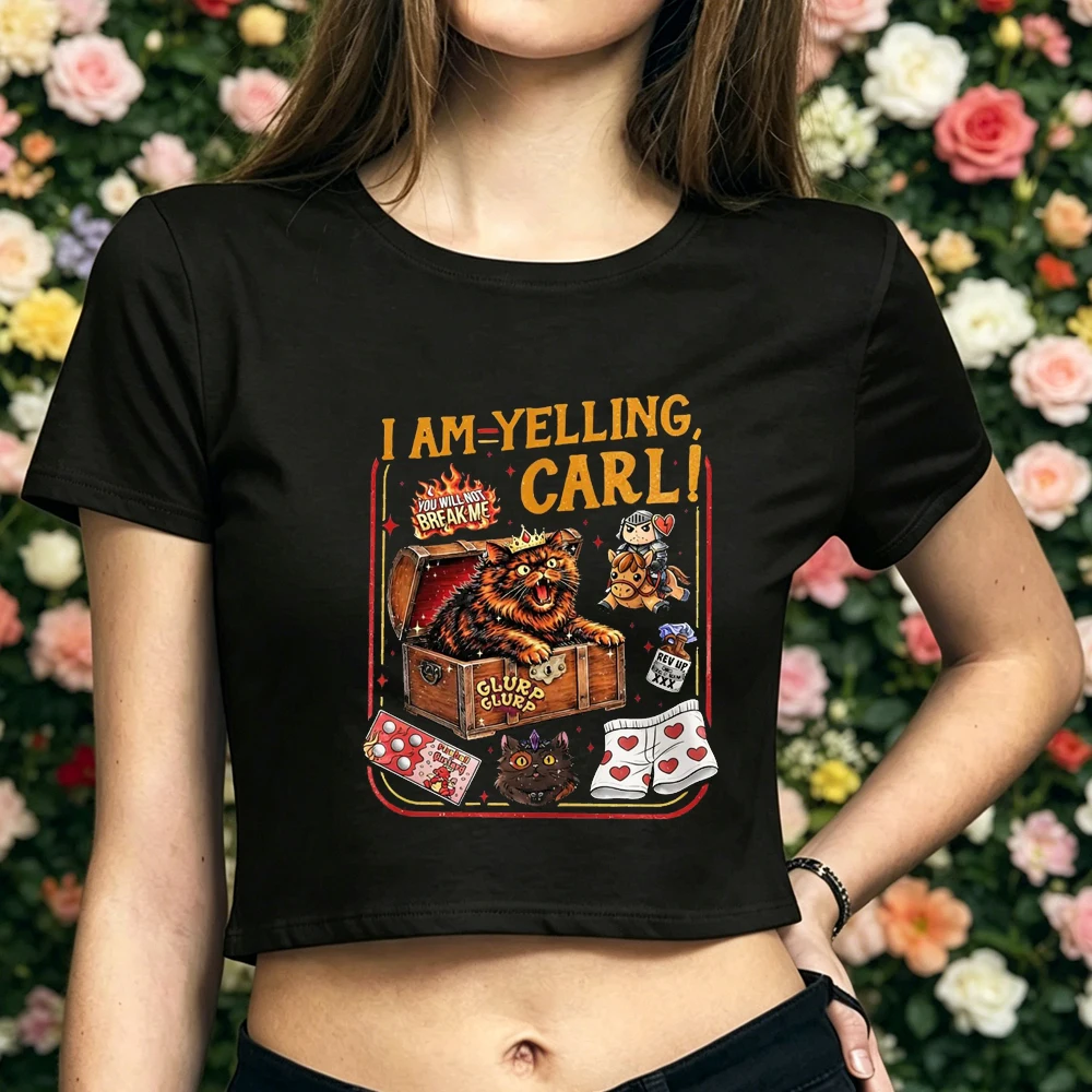 Dungeon Crawler Carl cropped top girl kawaii harajuku goth emo summer top tees y2k dollette vintage streetwear korean fashion