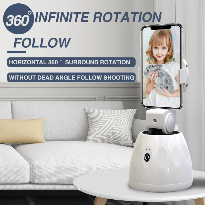 360 °   Estabilizador de cardán para teléfono con seguimiento facial automático, soporte de disparo inteligente, palo de Selfie, trípode para teléfono móvil con vídeo Vlog en vivo