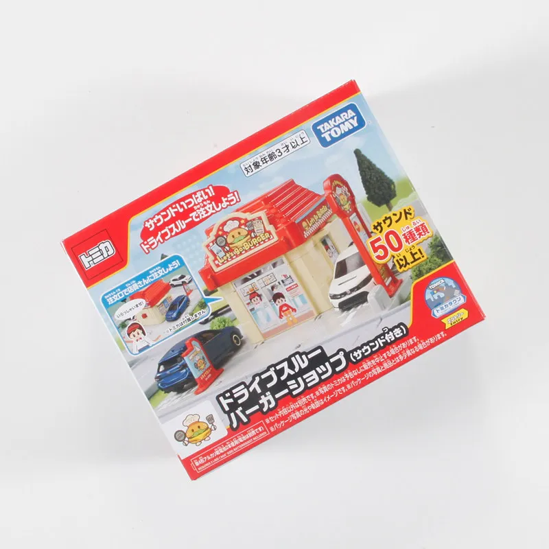 Stock Original Takara Tomy Tomica Town Drive-Thru Burger Shop 50+ Sound Effects Playset Gift