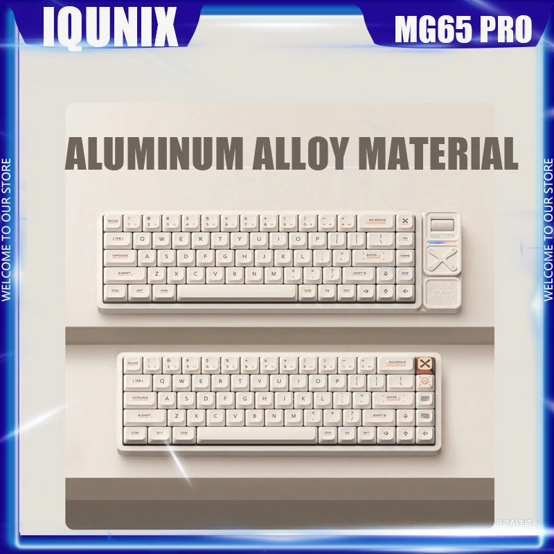 

IQUNIX MG65 Pro Low Axis Mechanical Keyboard Wireless Bluetooth Hot swappable RGB Aluminum Alloy CNC Keyboard Pc tablet Game