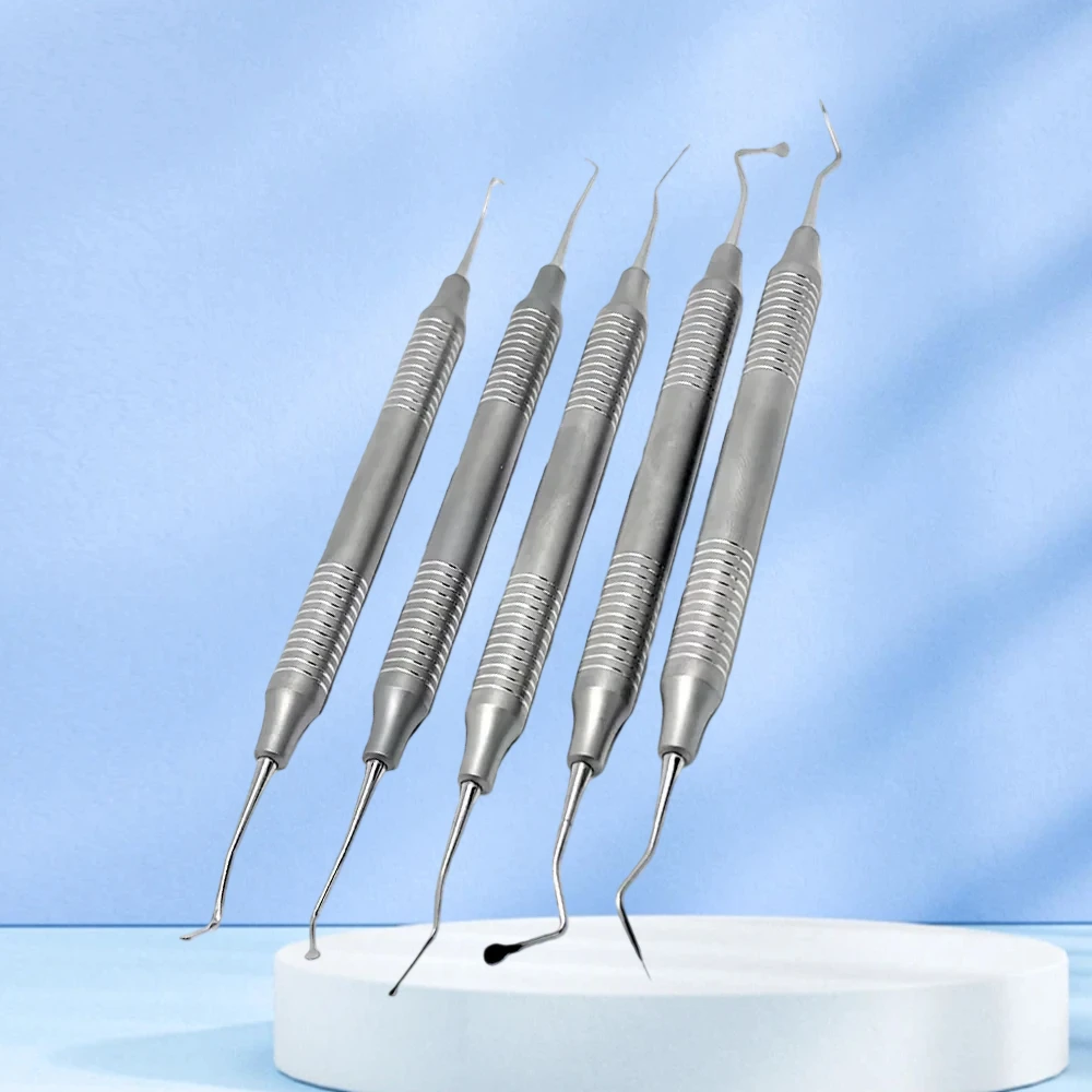 

5Pcs Dental Gingival Cord Packer Retraction Instruments Separator Serrated Picker Placement Round Dentist Clean Tool