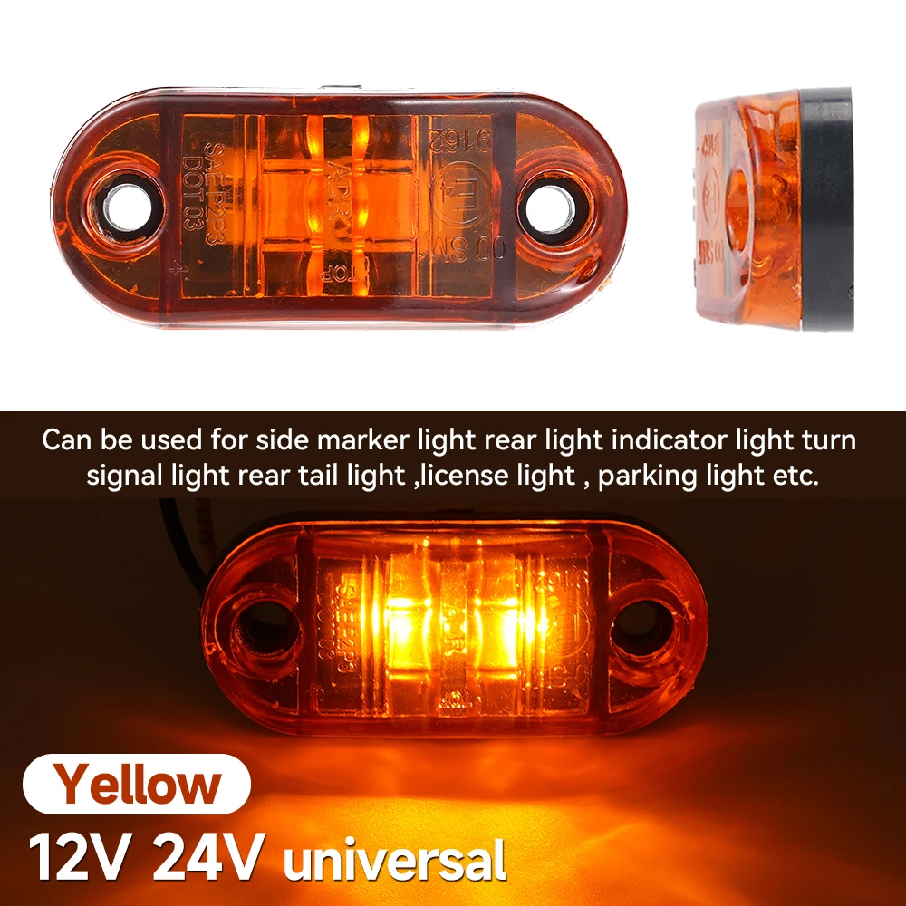 1/2/4pcs 12V 24V LED Side Marker Lights Front Rear Clearance Indicator Lamp Truck Accessorie for Trailer BUS Van Caravan