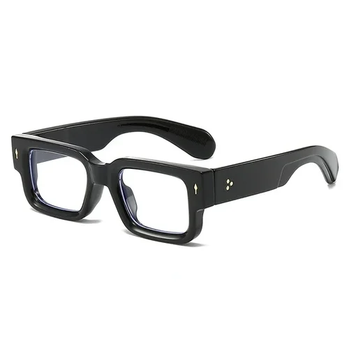 Gafas cuadradas negras con bloqueo de luz azul para hombre, montura óptica de gafas de lectura con luz azul, gafas clásicas para ordenador, espejo plano