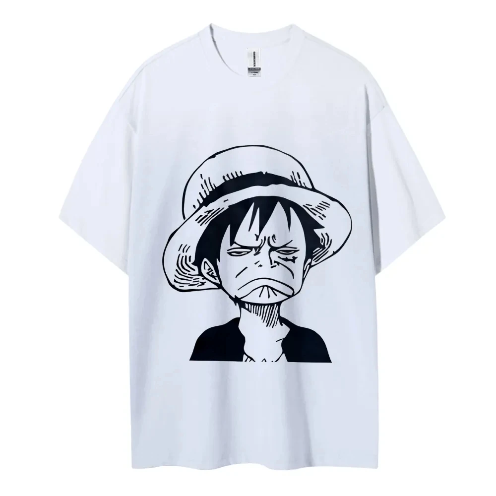 

One Piece Cotton Unisex Round Neck Anime T-shirt Men's and Women's Boys and Girls Summer New Fashion Breathable Street T-Shirt