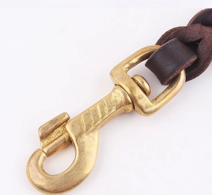 Hot Selling Pet Long Dog Leash Cow Leather Chain German shepherd Leads Traction Rope 2 m / 2.5 m /3 m Cow Leather Dog Leash