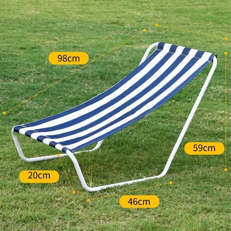 New outdoor camping beach chair, portable lounge chair, foldable simple nap bed, camping fishing leisure chair with storage bag, image 4