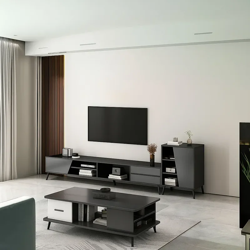 for TV Cabinet Simple Modern Living Room Italian Light Luxury Floor Cabinet Simple Storage Small Apartment Coffee Table TV