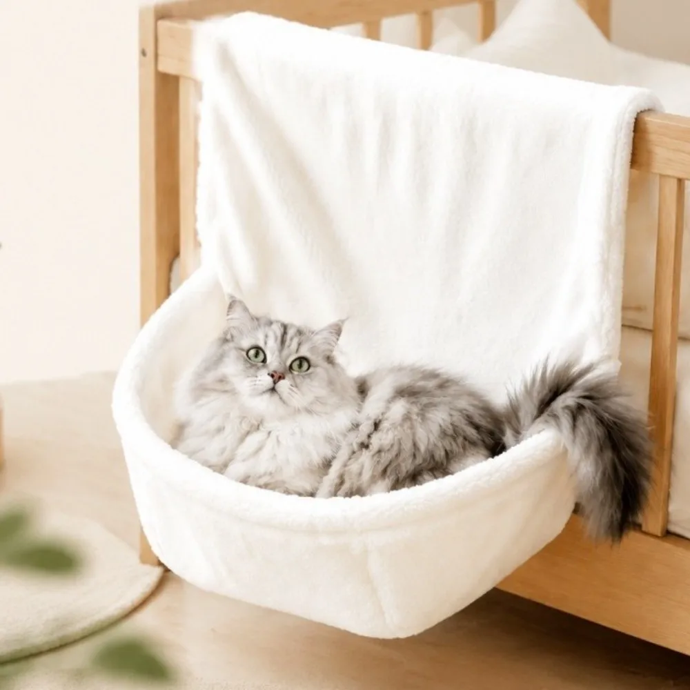 Cozy Warm Hanging Cat Bed Iron Frame Soft Radiator Cat Hammock Semicircle Cat Sleeping Bag Radiator
