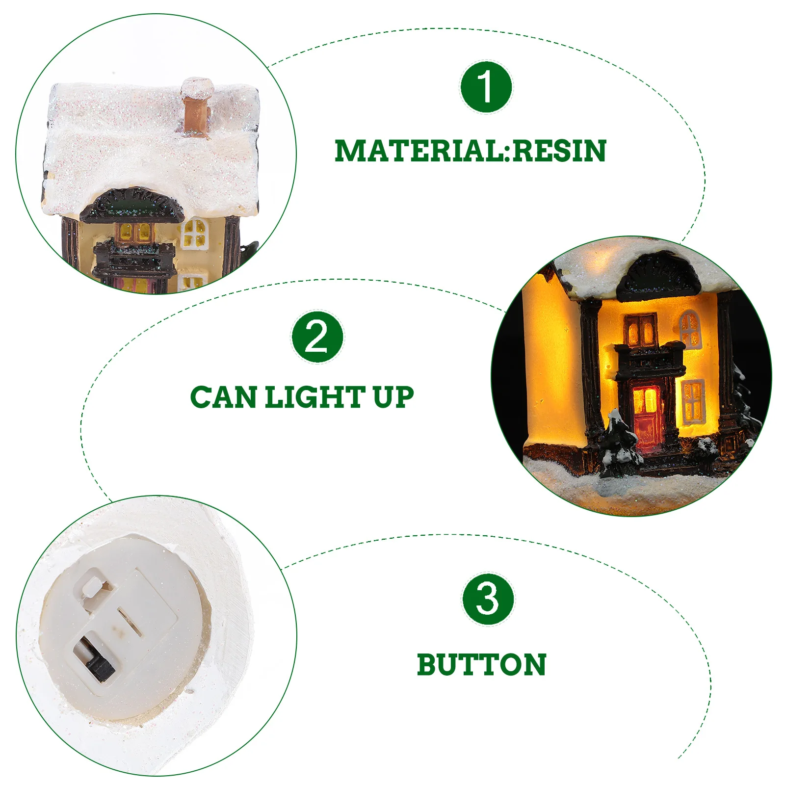 

Christmas Resin Small Decorations Bright Color Miniature Xmas Ornament for Home Tabletop Festival Gift Festival Ornament